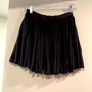 Suede fringe mini skirt
